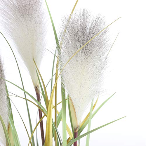 Mica decorations 930590 Federgras Foxtail Weiss in Topf – h81xd45cm Kunstpflanze, PVC, Weiß, 45 x 45 x 81 cm - 2