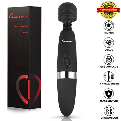 Preisvergleich Produktbild Louviva Magic Wand Massagestab Massagegerät - 7 Frequenzschwingung - mit Wiederaufladbares Kabellos Schnurlose - Massage für Körper, Nacken, Schulter,Rücken - im Auto und Zuhause - Sehr stark Stimulation(Blasou-L)