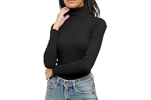 Re Tech UK Womens Jumpers Plain Ribbed Cotton Polo Turtle Roll Neck Tunic Top Long Sleeve Sweatshirt Ladies Winter Clothes Pullover Sweaters