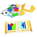 18 piezas de baldosas transparentes impresas con diferentes formas en diferentes colores.