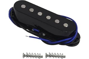 FLEOR Pickup Alnico 5 Pickup bobina singola centrale per chitarra Asta piatta per chitarra elettrica ST SQ, nera