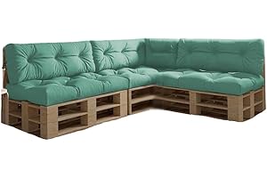 ‎CHILLY PILLEY chilly pilley Palettenkissen Wasserdicht Palettenauflage Palettenpolster Palettenmöbel Gartenkissen Wasserfest Wasserabweisend viele Größen und Farben (7er Set Pastellminze)