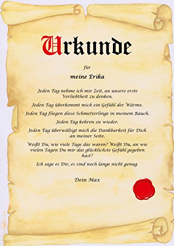 Liebesurkunde Geschenkidee Liebesvertrag Hochzeitstag Urkunde persönliche Karte Pergament div. A4 Papier Motive - 3