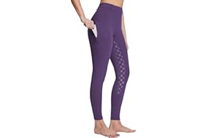 BALEAF Damskie legginsy do jazdy konnej z podszewką polarową Jodhpurs Jeździectwo silikonowe bryczesy pełne siedzenie rajstopy z kieszeniami