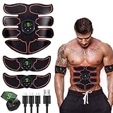 HAIJIXING Abs Trainer Abdominal Belt, EMS Muscle Stimulator with LCD Display & USB Rechargeable,Ab Belt Toning Gym Workout Machine For Men & Women