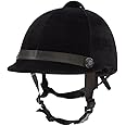 DEFENCER Horse Riding Helmet for Equestrians | All Purpose Open Face Cap/Half Cap With Strap | Protective Gear Without Glass - Black (XS (540 MM))