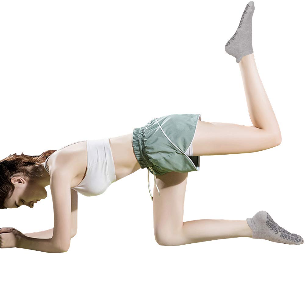 Ridirun Yoga Socken Damen Männer,rutschfest Atmungsaktiv für Yoga Pilates Tanz Fitness Sport Workout-Socken mit Baumwolle,2 Paar,35-42 – Bild 5