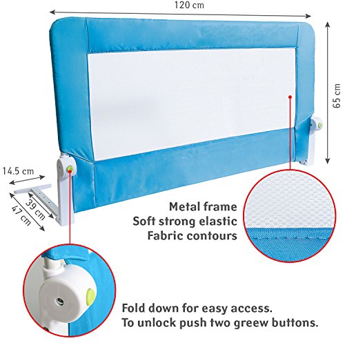 Tatkraft Guard Faltbare Kinder Bettgitter Stahl Kunststoff Polyester 120X47X65cm - 4
