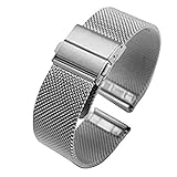 AUTULET Herren Edelstahl Armband Silber 20mm