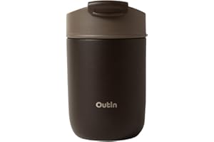 OutIn Mug Isotherme de Voyage à Café Outdoor avec Couvercle à Renversement Anti-Fuite, en Acier Inoxydable 350 ml (12 oz) pour Boissons Chaudes & Froides