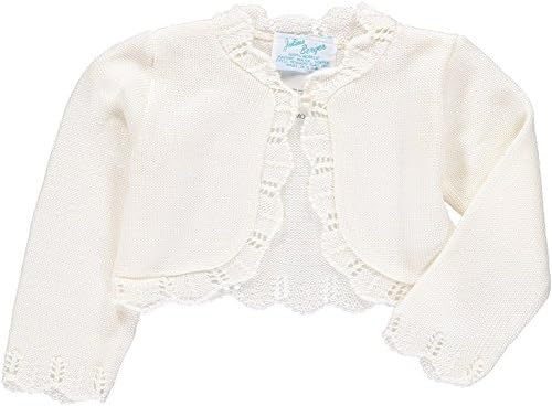 Julius Berger Little Girls Ivory Scalloped Edge Mid Torso Classic Bolero 4T