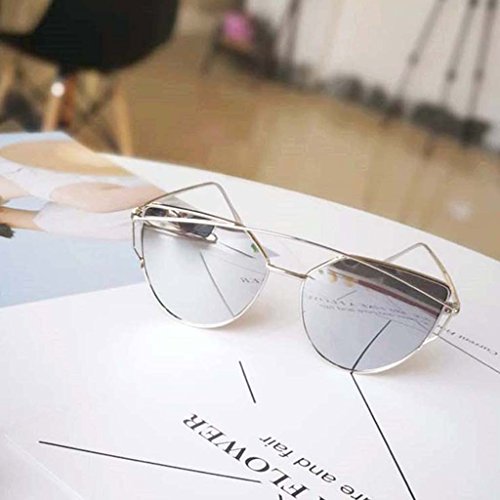 Gazechimp Damen Twin-Träger Vintage Classic Metallrahmen Sonnenbrille Katzenaugen Brille Reflektierenden Spiegel - 2