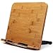 Produktbild do4u Bambus Lesung Rest Kochbuchständer, faltbar Lesepult Tablet Ständer mit einstellbarer Rückseite und elegant Muster für Kochbuch, Rezept, iPad Air 2 3 4, Kindle, Samsung Tablet-PC S Smooth Surface