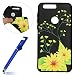 Produktbild Huawei Honor 8 Hülle,Schwarz Silikon Case für Huawei Honor 8,MoreChioce Schön 3D Ginkgo Biloba Muster Weich Silikon Ultra Dünn TPU Protective Silikonhülle Hybrid Back Cover Stoßfest Kratzfeste Kristall Flexible Gel Case Defender Bumper für Huawei Honor 8 + 1x Blau Stylus Stift