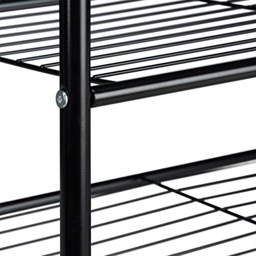 Relaxdays Kleiderständer mit Schuhablage SANDRA, Metall, breit, Garderobenständer mit Kleiderstange, 2 Ablagen auch für Stiefel, HBT: 162 x 90 x 40 cm, schwarz - 4