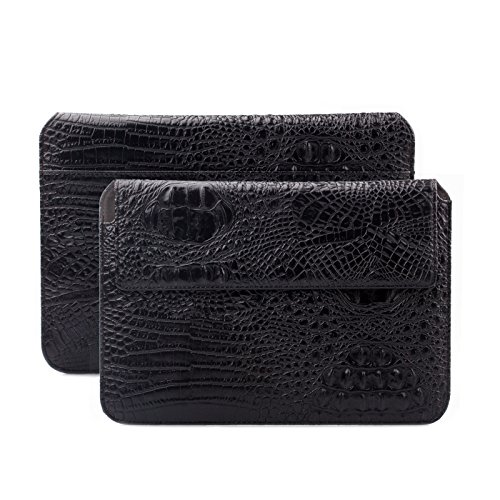 Apple iPad Air 2 Case | Samsung Galaxy Tab S3 und S2 9.7 Tasche | passend für 8.0 bis 10.1 Zoll Tablets | Croc Optik schwarz | iCues Piquante Etui | weitere Leder-Imitat - und Farbvarianten verfügbar | universelle Schutz-Hülle mit Geschenk-Box