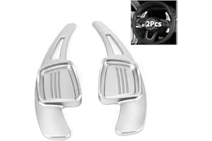 HIBEYO Car Shift Paddle, 2 Pieces Steering Wheel Shift Paddle Extension Shift Paddle for Audi A1 A3 A4L A5 A6L A7 A8 S4 S5 Q2 Q5L Q7 TT TTS Replacement Sport Shift Paddles Gear Lever Silver