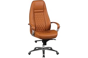 FineBuy AURELIO krzesło biurowe ergonomiczne skórzane krzesło wykonawcze szlachetne obrotowe krzesło wysokość regulowane