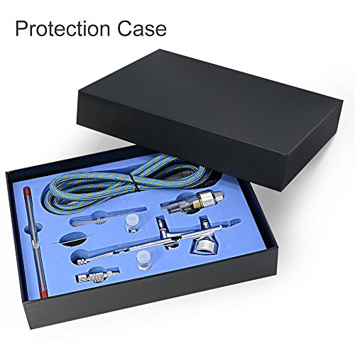 Airbrush Set Umfangreiches Zubehör Modellbau für Schablonen Zubehör vielseitig Einsetzbar 0,2mm/0,3 mm /0,5 mm(180K) - 2