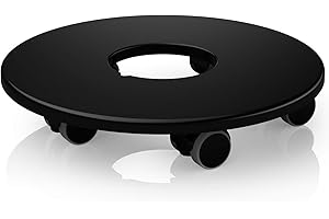 Lechuza – Support à roulettes d’Extérieur et d'Intérieur – Pour modèle Classico/Canto/Puro/Cube/Cursivo/Quadro – Coloris Noir – Ø 30 x 5,8 cm