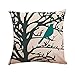 Produktbild MMLsure® Platz Print Kissenbezug, Leinen Karikatur Vogel Zweig Drucken Sofa Kissen Kissenhülle mit Verdecktem Reißverschluss aus Kord,45x45cm