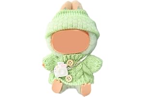 ATSMOCE Zestaw ubrań odpowiedni do pluszaków Labub, akcesoria do pluszaków Labub, w tym kapelusz, ubrania, aparat, pluszowy Labub nie jest dołączony (B)