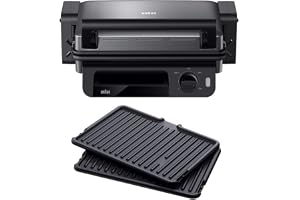 Braun MultiGrill 5 CG 5010, elektronisk elektrisk kontrollplatta med avtagbar fettuppsamlingsbricka, 3 matlagningspositioner