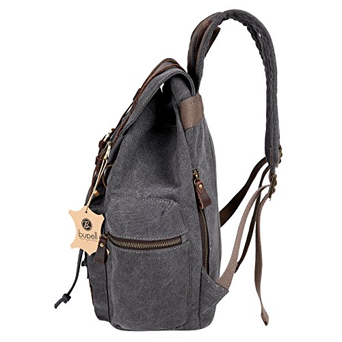 bupell Urban Daypacker L - Vintage Canvas Rucksack Backpack f  r Schule  Uni  Arbeit  Freizeit