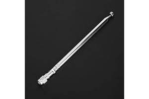 CCYLEZ Antenne télescopique à 6 Sections, antenne Radio Universelle SMA connecteur mâle antenne de Remplacement Radio pour récepteur Radio stéréo TV AM FM