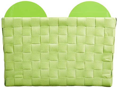 WENKO 20381100 Static-Loc Aufbewahrungskorb Fermo Green – Badkorb, Befestigen ohne bohren, Kunststoff – Polypropylen, 20.5 x 14.5 x 14 cm, Grün - 2