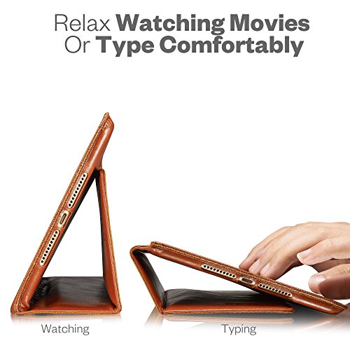 KAVAJ iPad mini 4 Hülle Echtleder Case „Berlin“ für das Apple iPad mini 4 Cognac-Braun aus echtem Leder mit Stand und Auto Schlaf/Aufwachenen Funktion. Dünnes Smart-Cover Schutzhülle Tasche Lederhülle - 4