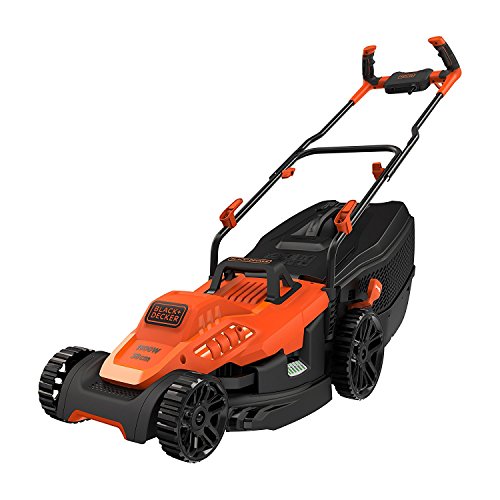 détail BLACK+DECKER BEMW471BH-QS Tondeuse à gazon filaire - 1600 W - 38 cm - 6 hauteurs réglables 20, 30, 40, 50, 60 et 70 mm - Idéale pour les surfaces de 600m²