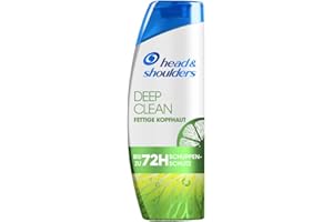 Head & Shoulders Deep Clean, tłusta skóra głowy, szampon przeciwłupieżowy, z cytryną, szampon przeciw łupieżowi, 72 godziny ochrony przed łupieżem, swędzeniem i suchością, 250 ml