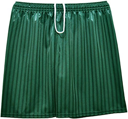 School Uniform Sports P.E. Football Shadow Stripe Shorts - Boys Girls & mens (s=4-5 years, BOTTLE GREEN)