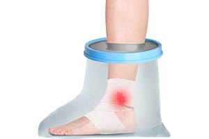 SUPERNIGHT Wasserdichter Gipsbeutel für Fuß und Knöchel – Rutschfester Schutz für Verbände und Wunden, Fußschutz für Dusche & Bad, Wiederverwendbarer Cast Protector, hält trocken beim Dus