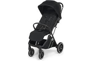 Foppapedretti Passeggino Compatto Olimpic, per bambini 0-22 Kg (0-4 anni), Chiusura ad 1 mano, Self-Standing, Ruote Ammortizzate, Tessuto UPF50+, Cerniere Resistenti Acqua, Trasportabile, Nero