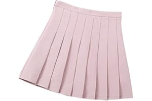 DCUTERQ Filles Enfants De Base Taille Haute Plaine Plissée Jupe École Étudiants Uniforme A-Ligne Mini De Danse Scooters Robe