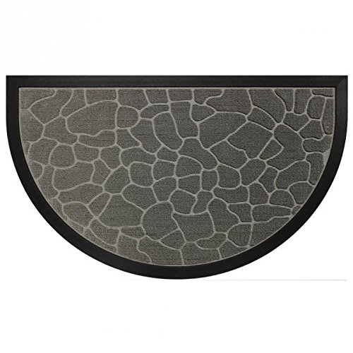 Deco Tapis   - 1740256, Tapete Entrada Media Luna, 45 X 75 Cm, Demi,Lune Galets, Alfombra De Entrada, Gris