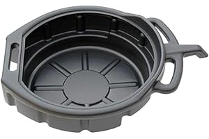 Unibos | 16 Litre Round Oil Drain Pan Coolant Gearbox Fuel Antifreeze Fluids Lubricant under Vehicle Container for Garage Car Motorbike