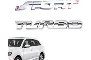 WEGLOK Adesivo per Auto, 2 Pezzi, 3D Car Styling Metallo Turbo/SPORT Lettere Emblem Sticker Posteriore Posteriore Badge Badge Decor, Car Rear Badge per Auto, Sostituzione Logo Adesivo 3D per Auto