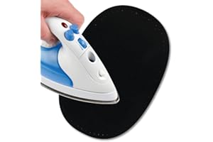 USIT, Toppe Scamosciate Termoadesive, 16x11 cm, Ideali per Riparare Pantaloni, Giacche e Camicie, Tinte Inalterabili, 2 Pezzi, Nero