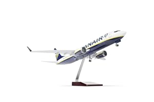 QIYUMOKE 1/85 737 Metallo pressofuso per aereo Ryanair modello per adulti modello aereo con supporto (18 pollici di lunghezza), decorazione da scrivania, regalo per appassionati di aviazione.