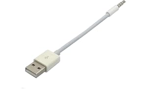 TOMOST Caricatore USB e sincronizzazione dati cavo 3.5 mm maschio jack audio spina a USB 2.0 convertitore adattatore cavo per Apple iPod Shuffle 3rd 4th 5th 6th 7th Generation 11 cm