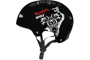 ‎BESTIAL WOLF Bestialer Wolf | Helm | Skateboard | Kinderroller | Freestyle-Scooter | Skate | Stunt-Scooter | BMX | CE-zugelassen | Sport & Outdoor | Verstellbar | Unisex | 8 bis 99 Jahre