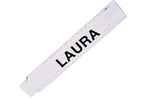 EUROFOTO Ruler with name Laura for women, high-quality brand metre, link scale printed with name, many names to choose from