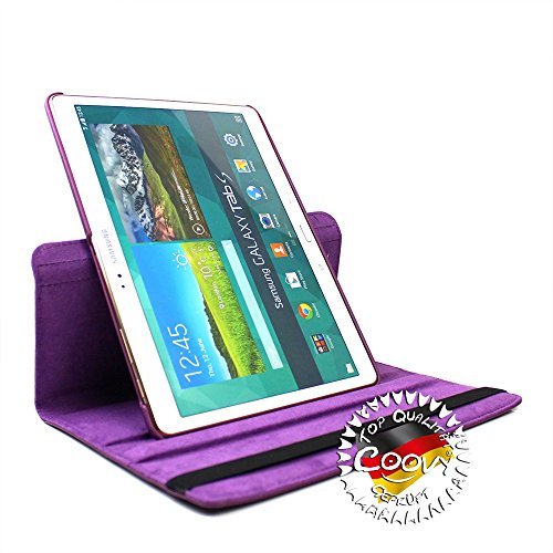 COOVY® 360° ROTATION COVER FÜR SAMSUNG GALAXY TAB S 10.5 SM-T800 SM-T801 SM-T805 SMART HÜLLE TASCHE ETUI CASE SCHUTZ STÄNDER Farbe lila - 4