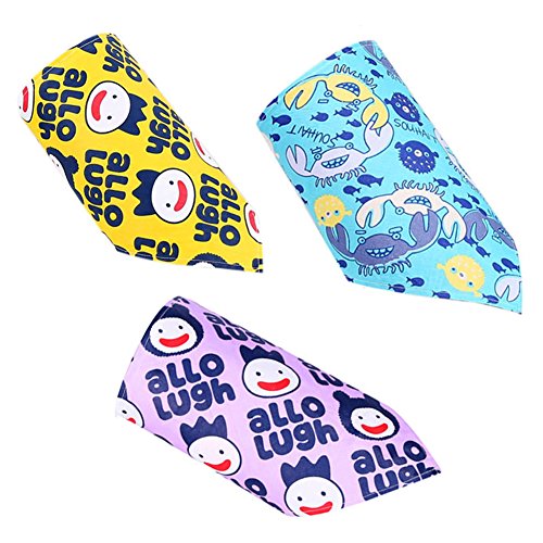 Set Of 3 Baby Cute Bandana Drool Bibs Unisex Cotton ( NO: 1 . 2 . 3 )