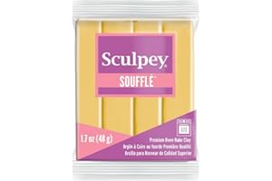 Sculpey Soufflé - Argilla polimerica da forno, ocra gialla, non tossica, 48,2 g, ideale per la creazione di gioielli, vacanze, fai da te, materiali misti e molto altro ancora!