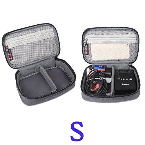 BUBM 3 Stücke Mehrfachfunktion Kabelorganiser Tasche Reisetasche mit Doppelschichten für Elektronische Zubehöre wie Netzteil, Maus und USB Stricks, Schwarz - 6