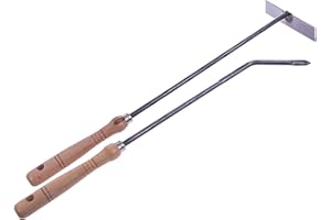 SIDCO Schürhaken + Aschekratzer 2 TLG Set Feuerhaken Glutkratzer Schieber Kaminbesteck